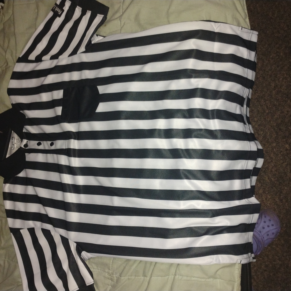 Black and White Striped Polo Shirt